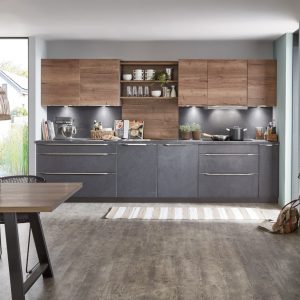 Betonlook keuken met hout Alfhausen