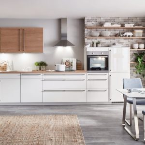 witte hoogglans keuken met hout papenburg