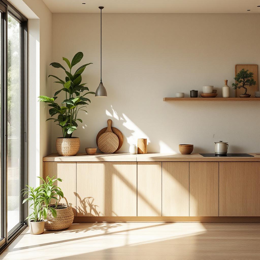 Planten in een Japandi keuken 1 Planten in Japandi keukens