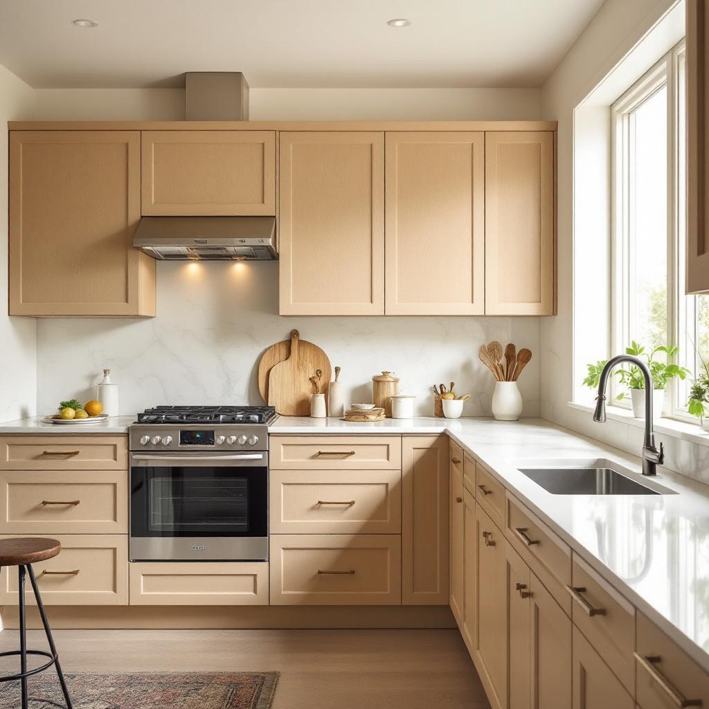 Zandkleur keukenstijl