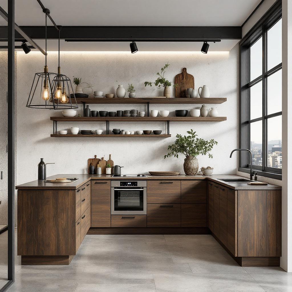 Industriële houten keuken 1 industriële houten keukenstijl